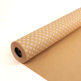 BOBINA KRAFT PUNTOS BLANCOS 62  CM X 80 M